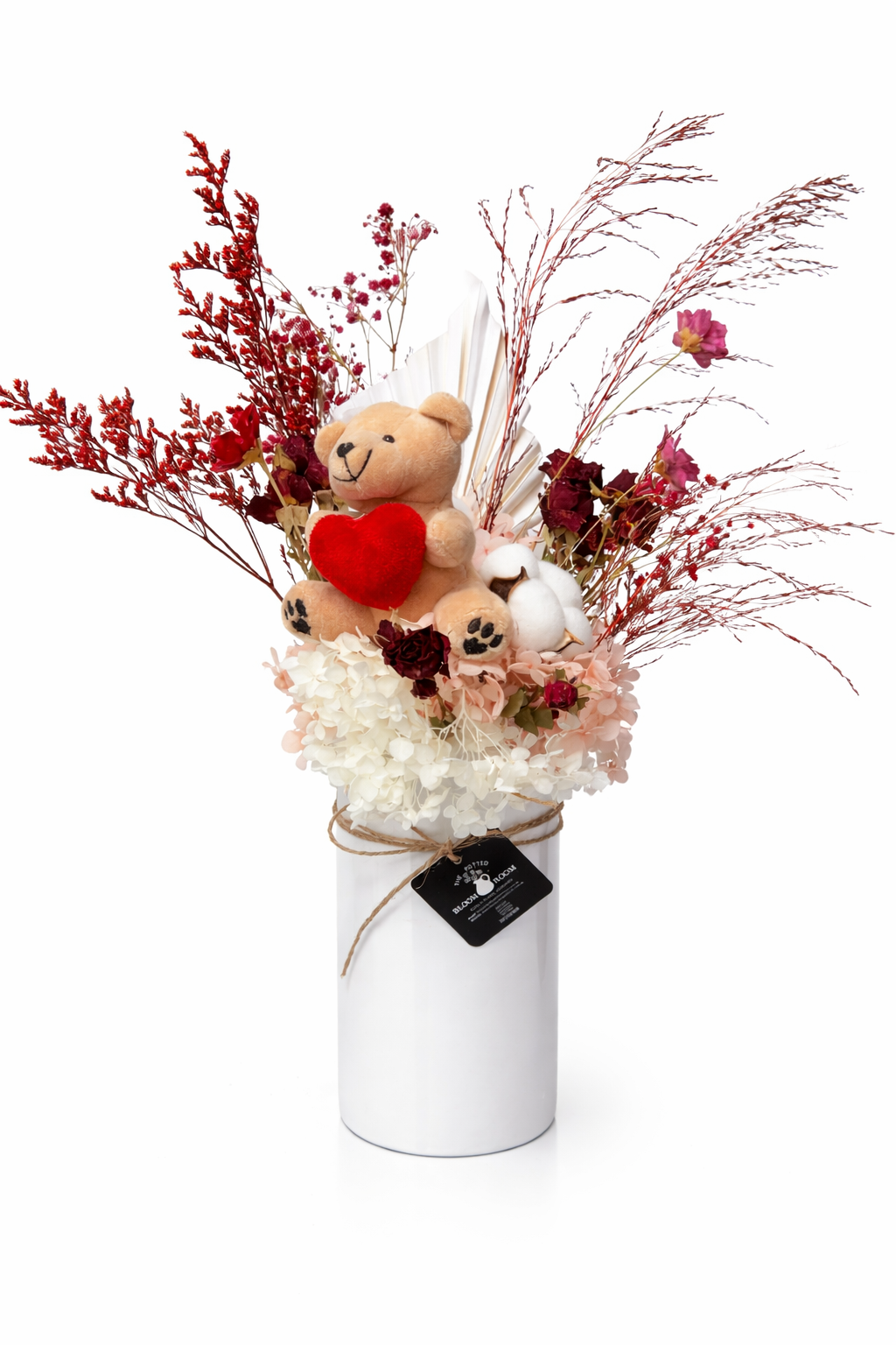 Cupids Dried's in ceramic tall vessel