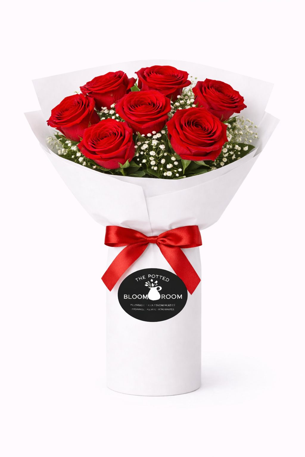 CUPIDS 1/2 Doz Reds VASE