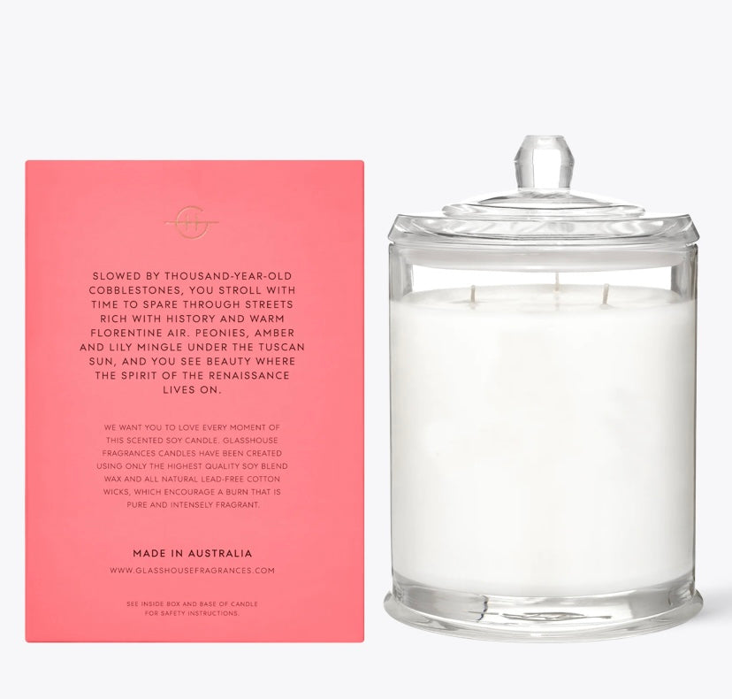 Glasshouse Fragrances Forever Florence Candle