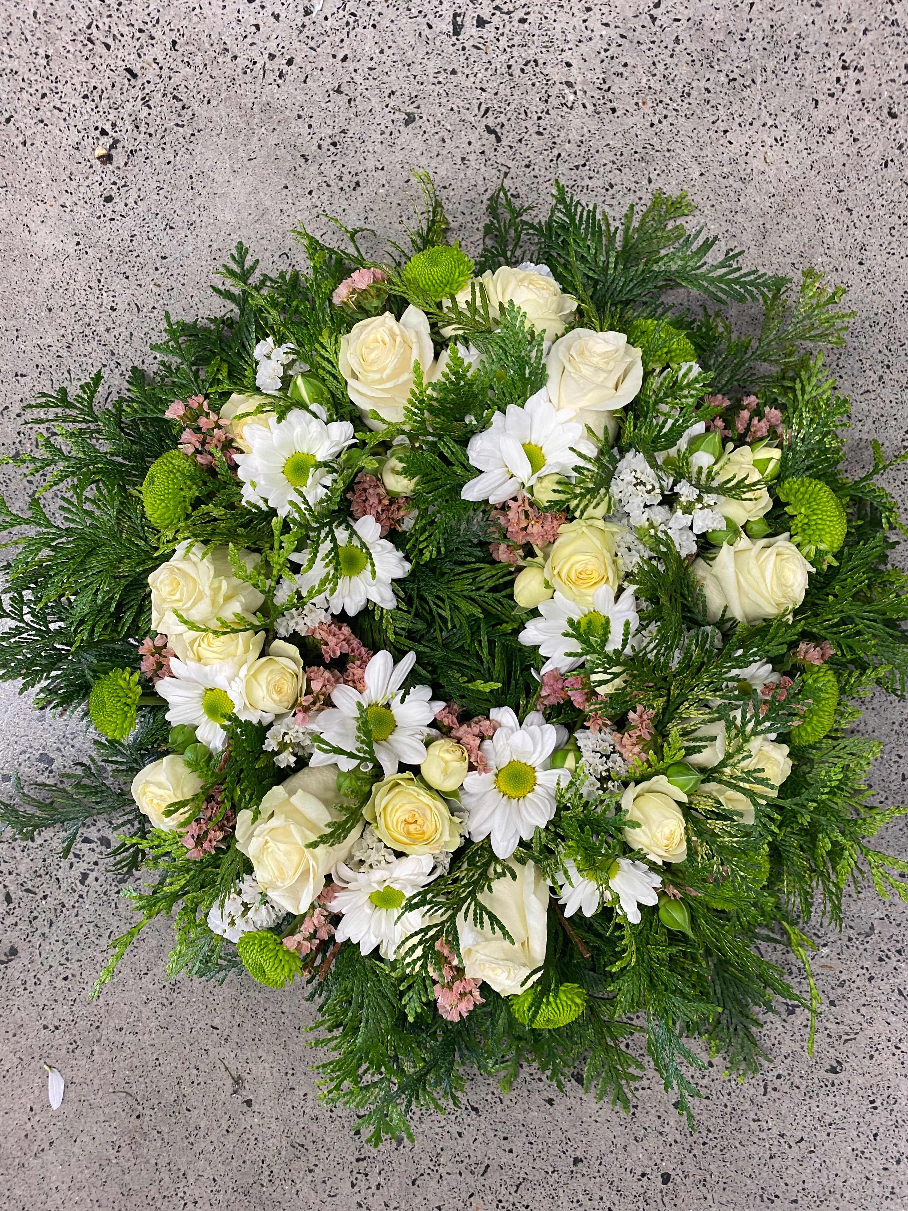 Wreath -White & Greens