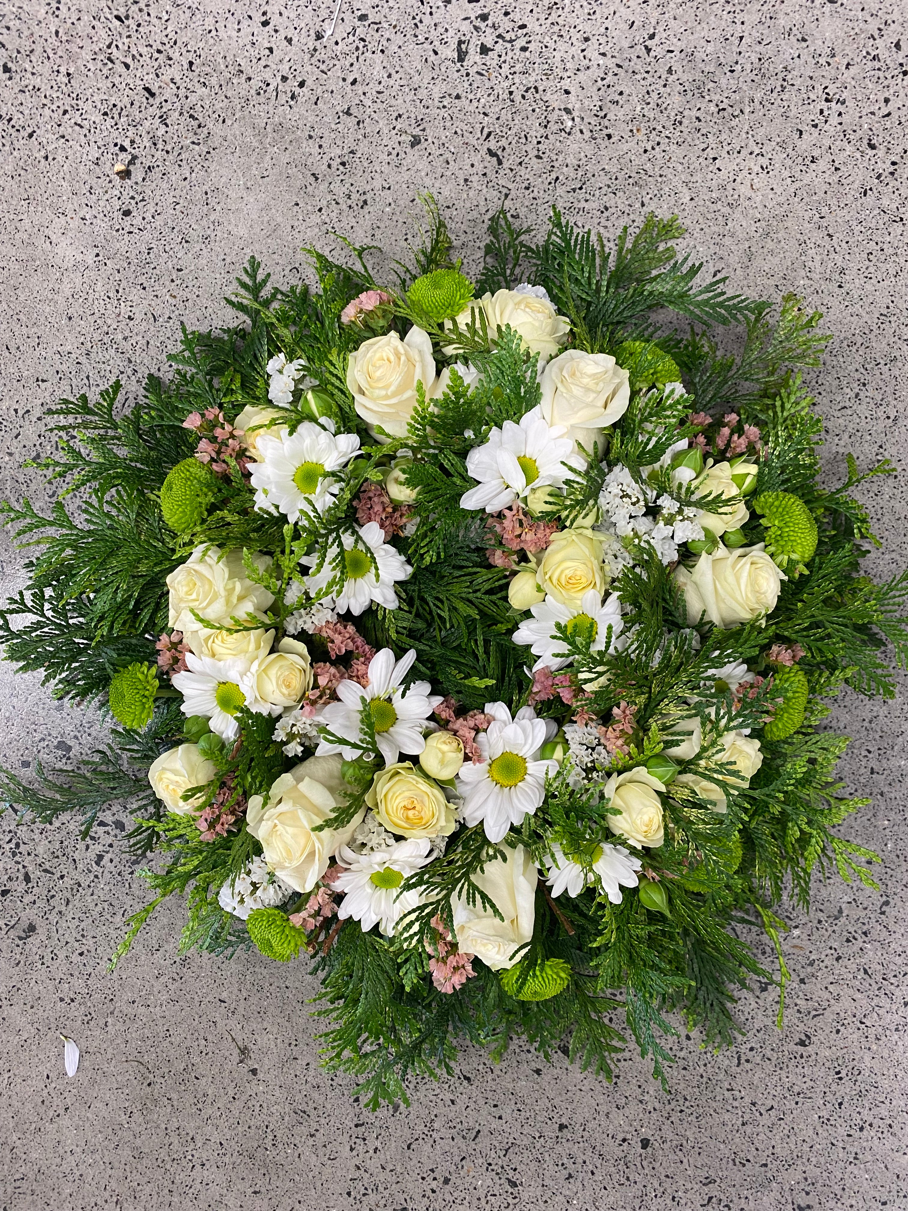 Wreath -White & Greens