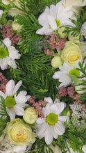 Load and play video in Gallery viewer, Wreath -White &amp; Greens
